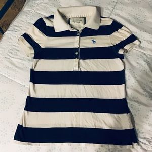 Abercrombie & Fitch Navy/White Polo Size Large